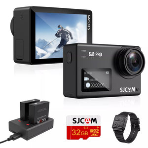 SJCAM SJ8 Pro Action Camera 4K 60fps Dual Screen WiFi 2.3 Inch Touch Rrear Screen with 170° Wide Angle EIS 8X Digital Zoom 98ft 30m Waterproof Camera Sports DV- Black SJCAM