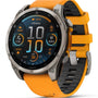 Garmin fēnix® 8, 47 mm, AMOLED, Sapphire, Titanium with Spark Orange/Graphite Silicone Band