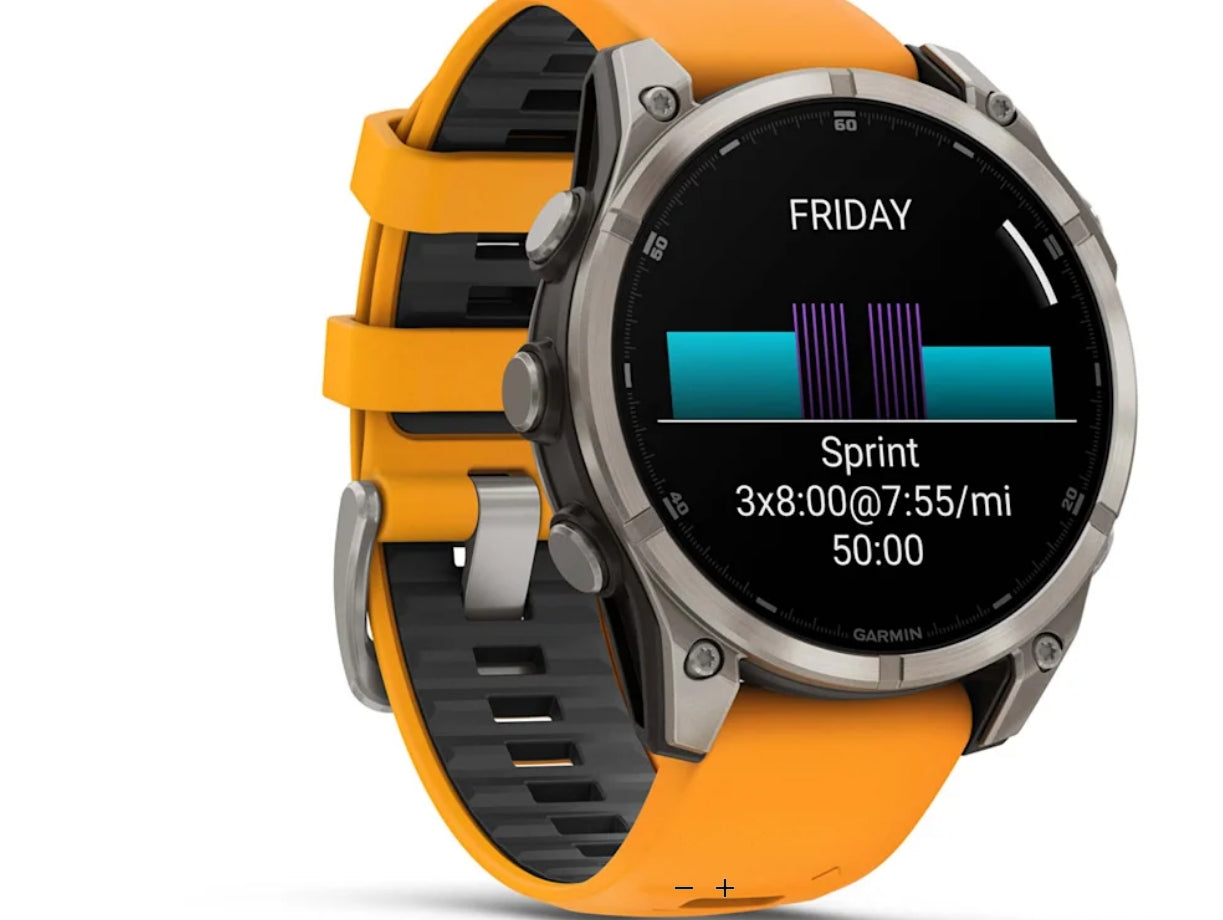 Garmin fēnix® 8, 47 mm, AMOLED, Sapphire, Titanium with Spark Orange/Graphite Silicone Band