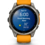 Garmin fēnix® 8, 47 mm, AMOLED, Sapphire, Titanium with Spark Orange/Graphite Silicone Band