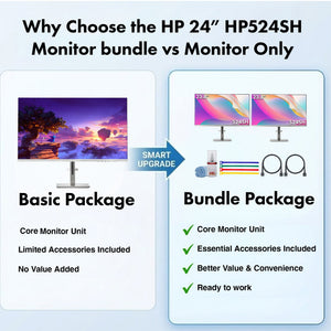 HP 524SH 23.8" 16:9 FreeSync IPS Monitor Bundle