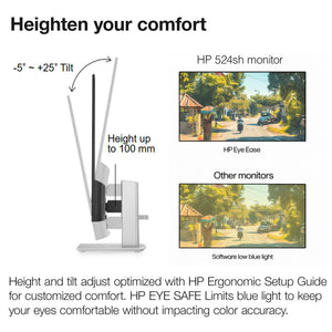 HP 524SH 23.8" 16:9 FreeSync IPS Monitor Bundle