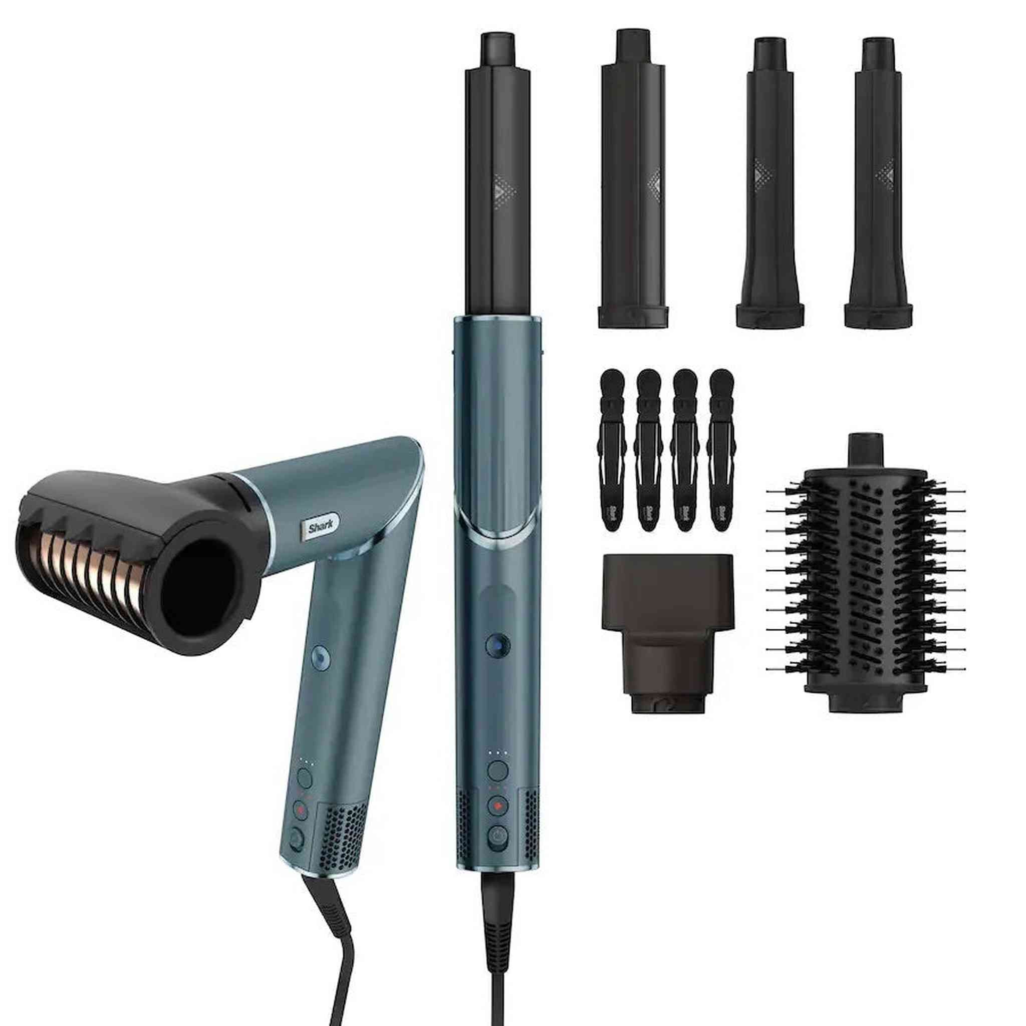 Shark - Refurbished Excellent - Certified Renewed FlexStyle FrizzFighter Finishing Tool Limited Edition Gift Set - Teal - Reconditioned