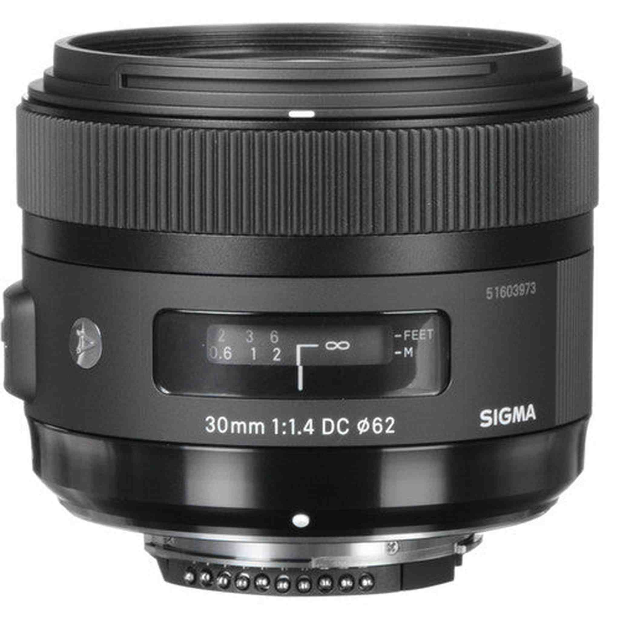 Sigma 30mm f/1.4 DC HSM Art Lens for Nikon F with Cleaning Kit, 57" Tripod, 32GB Memory Kit, Filter Kits, and Lens Case Bundle