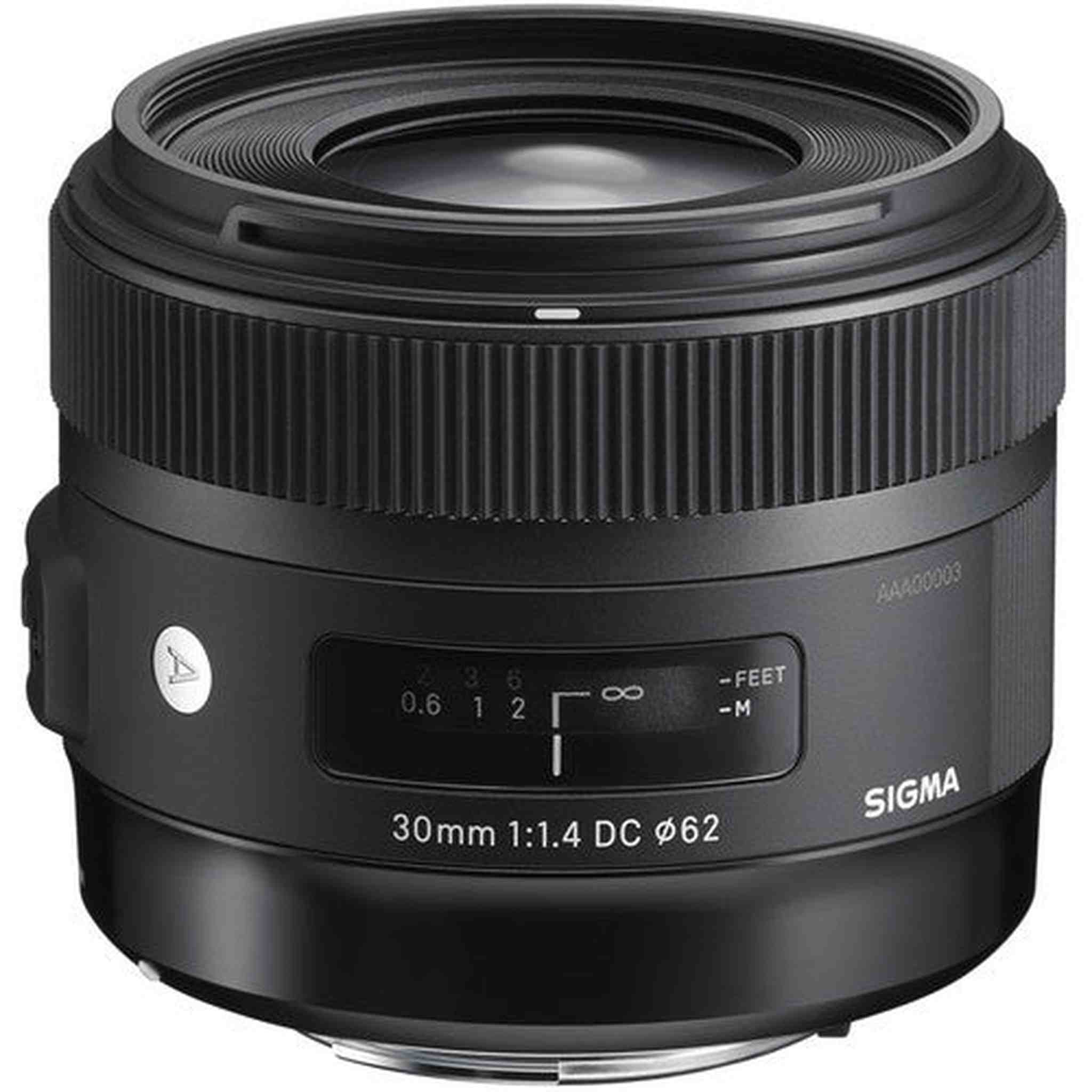 Sigma 30mm f/1.4 DC HSM Art Lens for Nikon F with Cleaning Kit, 57" Tripod, 32GB Memory Kit, Filter Kits, and Lens Case Bundle