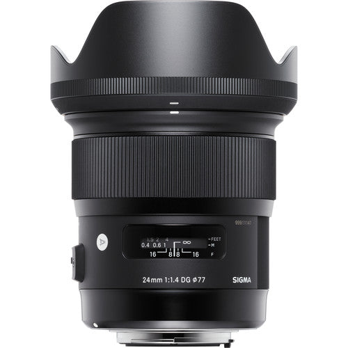 Sigma 24mm f/1.4 DG HSM Art Lens for Canon EF with Cleaning Kit, Tripod, 32GB Memory Kit, Filter Kits, and Padded Case