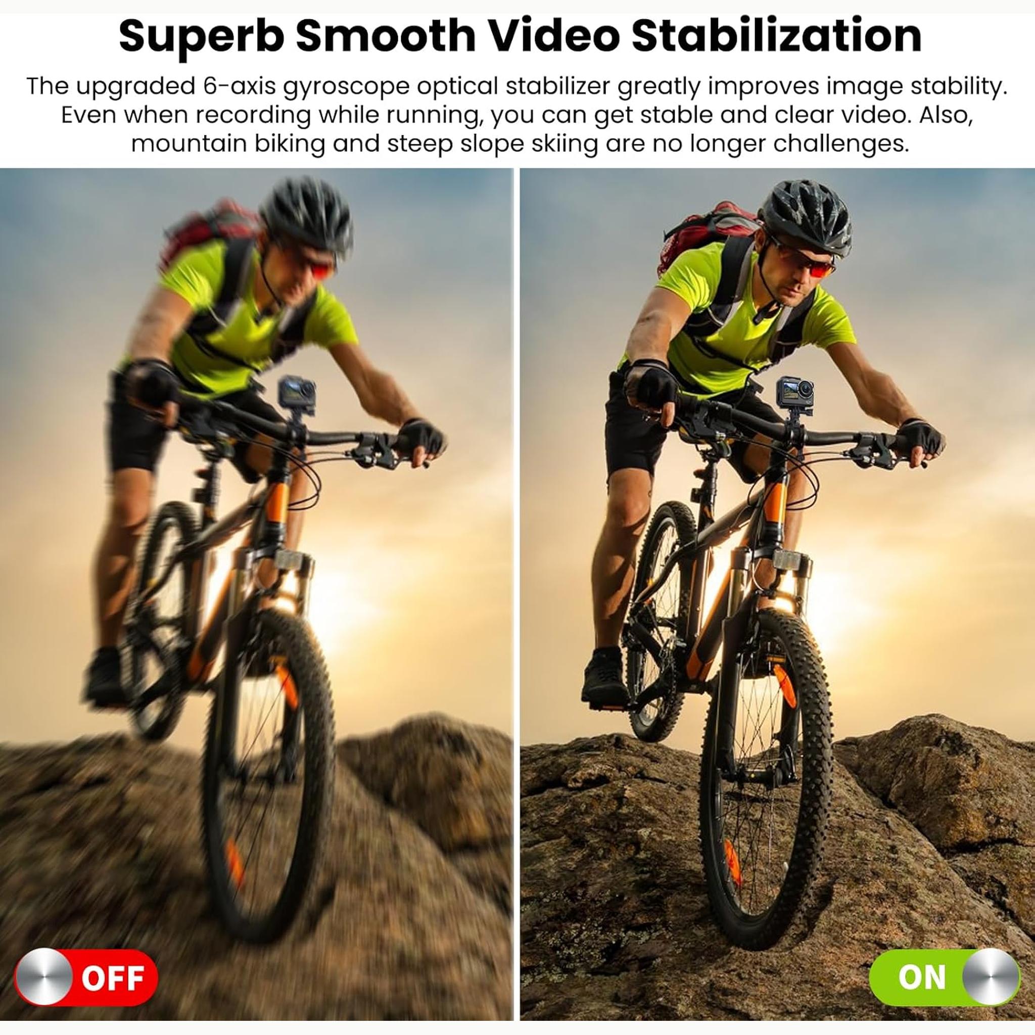 SJCAM SJ11 Active 4K Dual Touchscreen Action Camera Accessory Bundle SJCAM