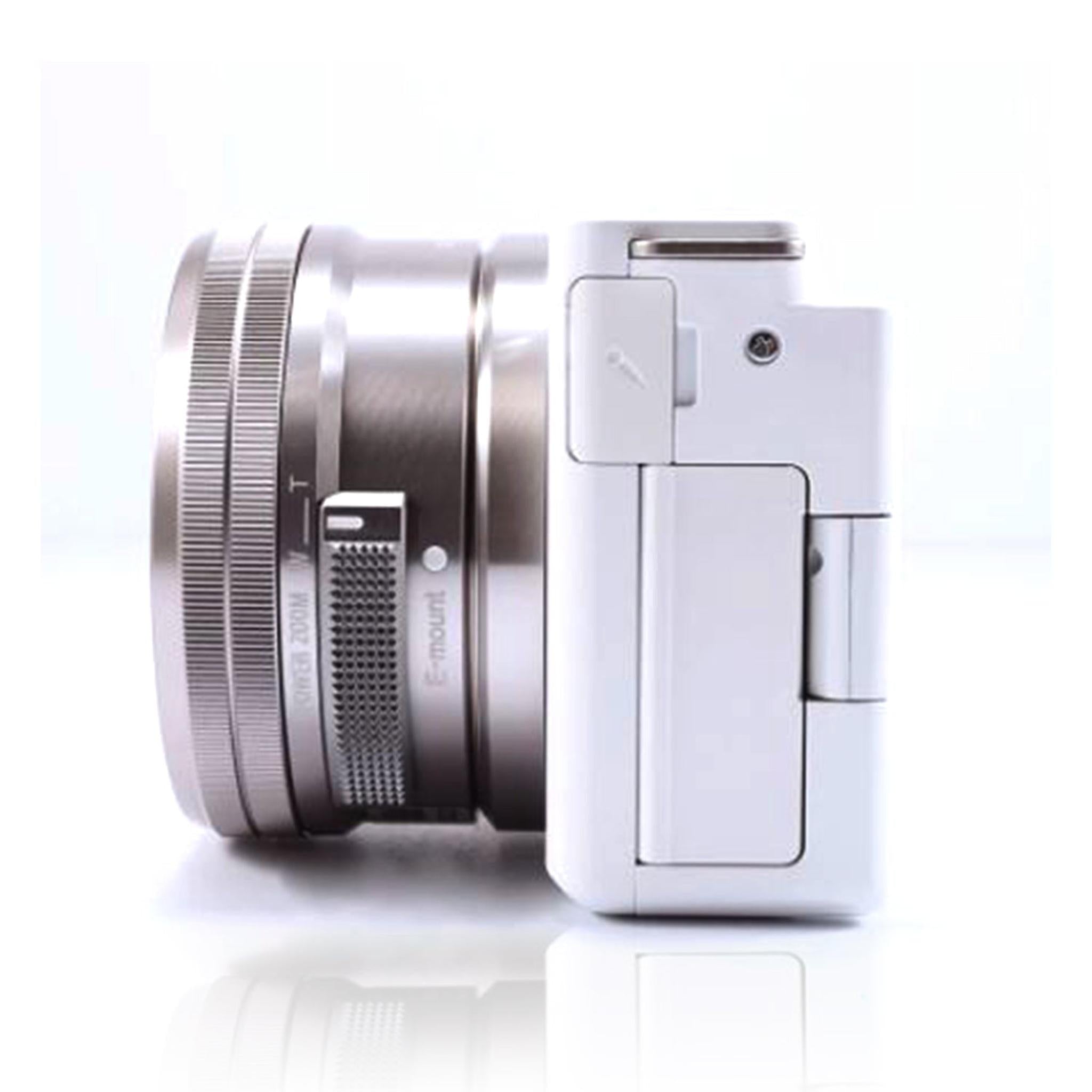 Sony Alpha ZV-E10 - APS-C Interchangeable Lens Mirrorless Vlog Camera Kit - White