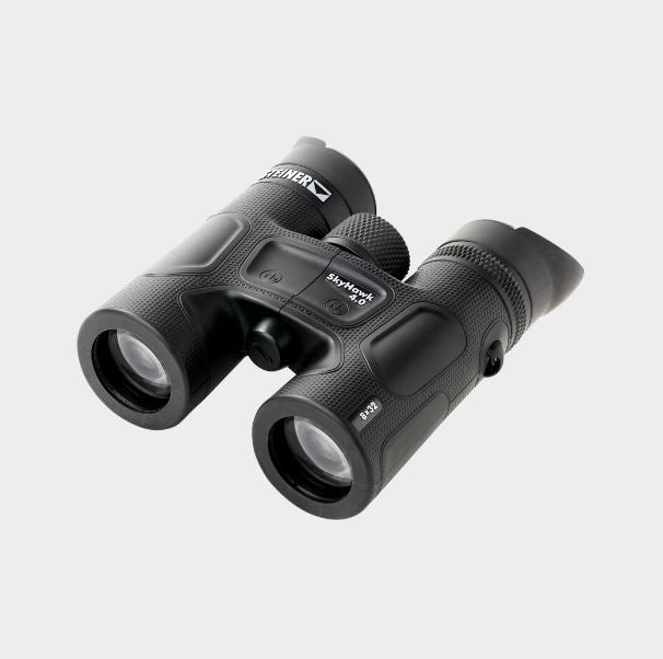 Steiner SkyHawk 4.0 8x32 Binoculars 23360900 Bundle with Padded Backpack, Floating Wrist Strap, and 6Ave Cleaning Kit