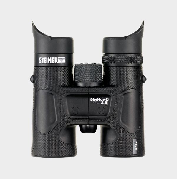 Steiner SkyHawk 4.0 8x32 Binoculars 23360900 Bundle with Padded Backpack, Floating Wrist Strap, and 6Ave Cleaning Kit