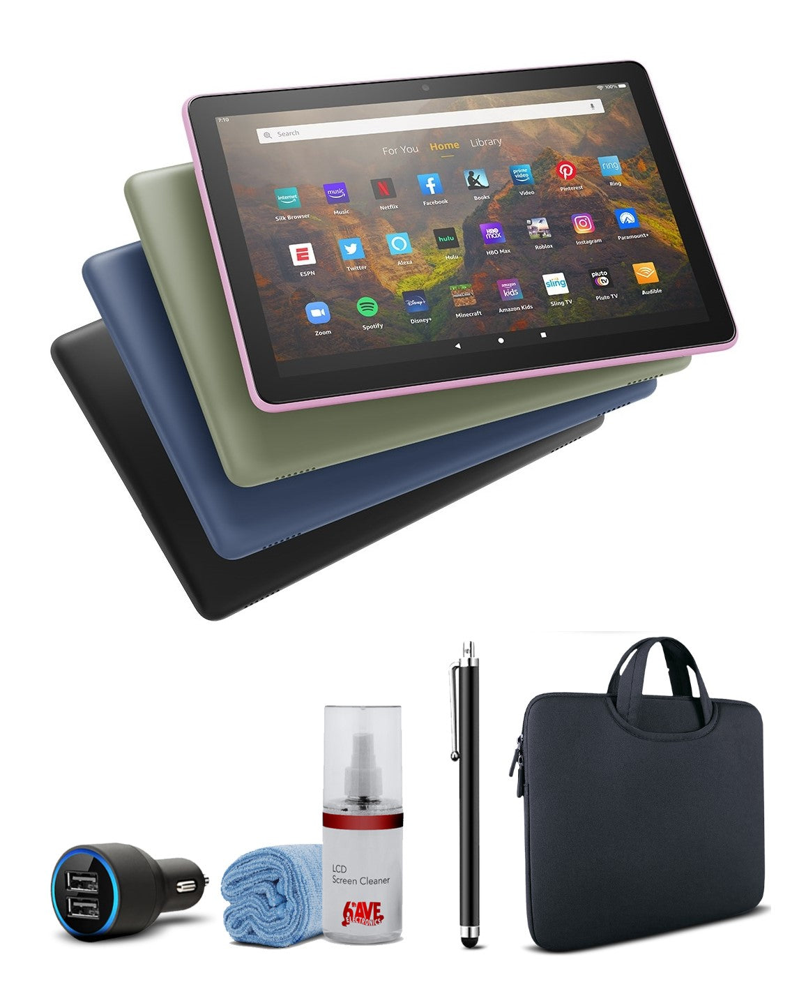 Fire HD 10 32GB 10.1" Tablet (2021) - Bundle with Basic Accessories -