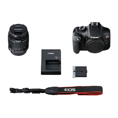 Canon EOS Rebel T100 / 4000D DSLR Camera with 18-55mm Lens + 4K Monitor + More