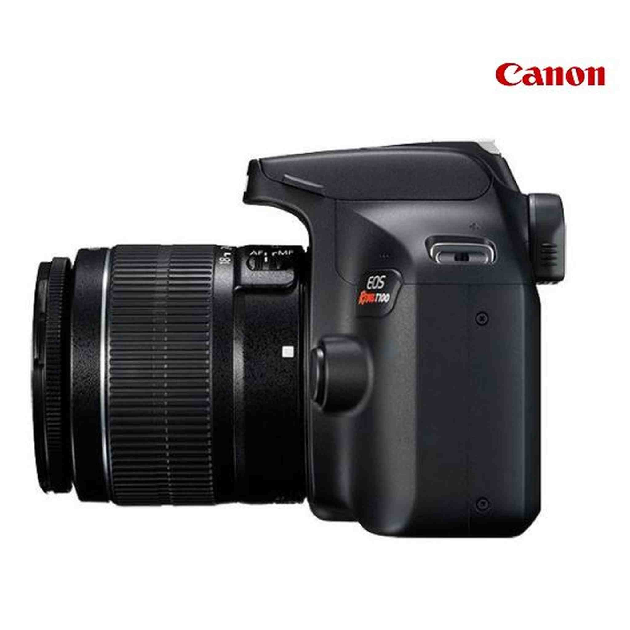 Canon EOS Rebel T100 DSLR Camera with 18-55mm Lens, Cleaning Kit, 32GB Memory Kit, Carry Case, and Full Size Tripod