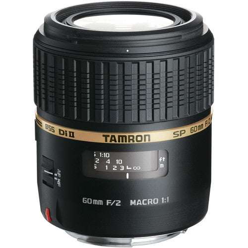 Tamron SP 60mm f/2 Di II 1:1 Macro Lens for Sony A Includes Cleaning Kit, Memory Kit, Tripod, and Filter Bundle