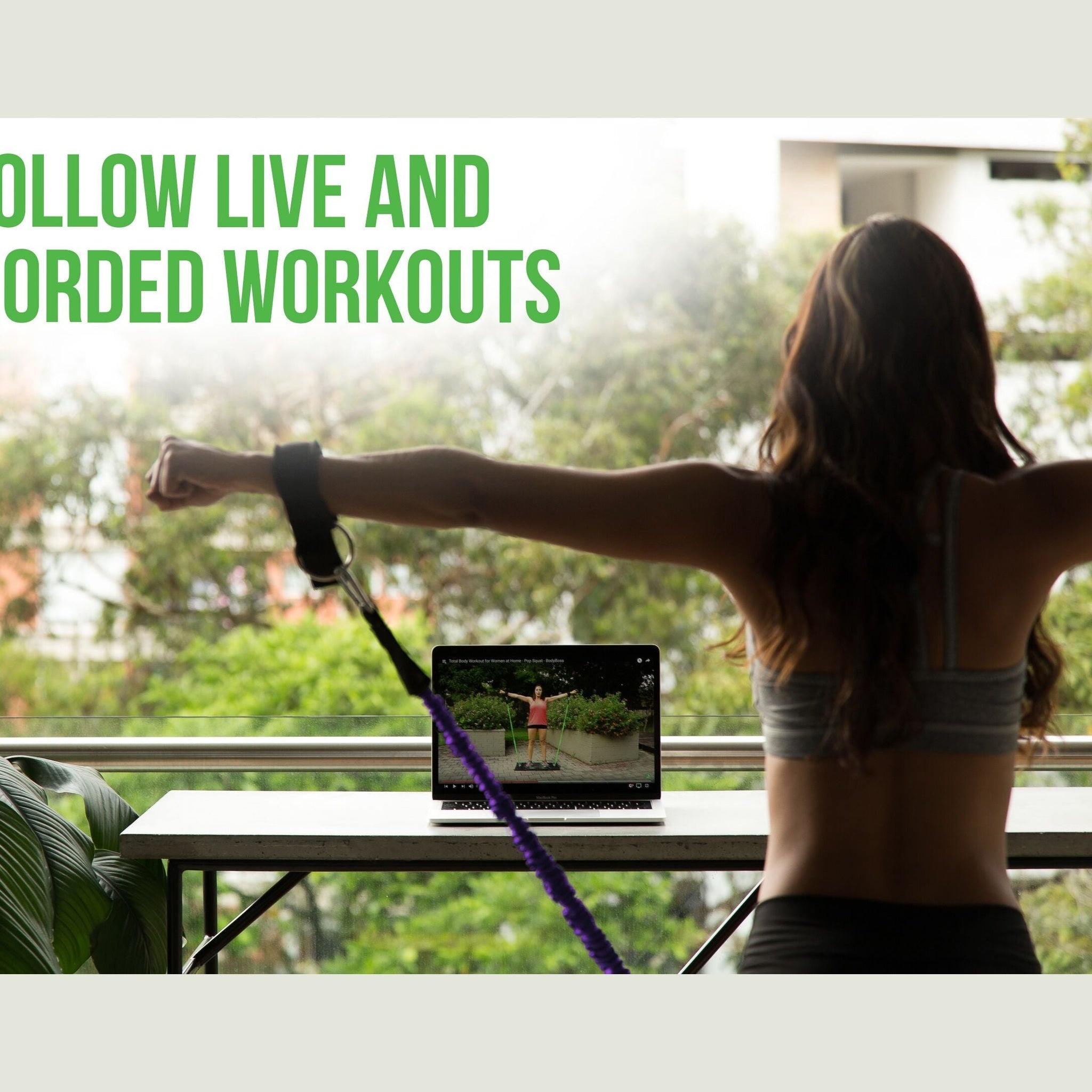 BodyBoss Home Gym 2.0 - Full Portable Gym Home Workout Package - Purple BodyBoss