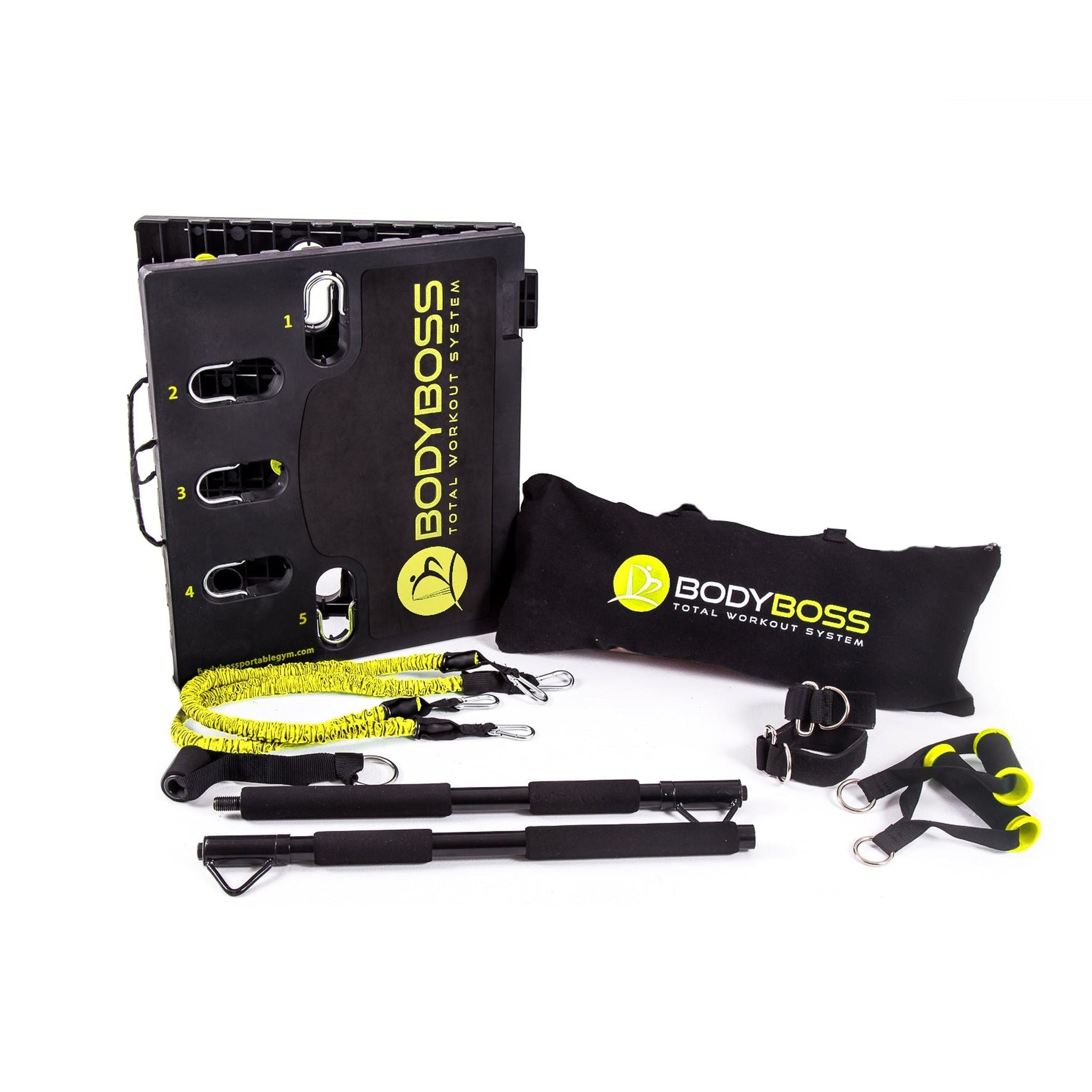 BodyBoss Home Gym 2.0 - Full Portable Gym Home Workout Package, Yellow