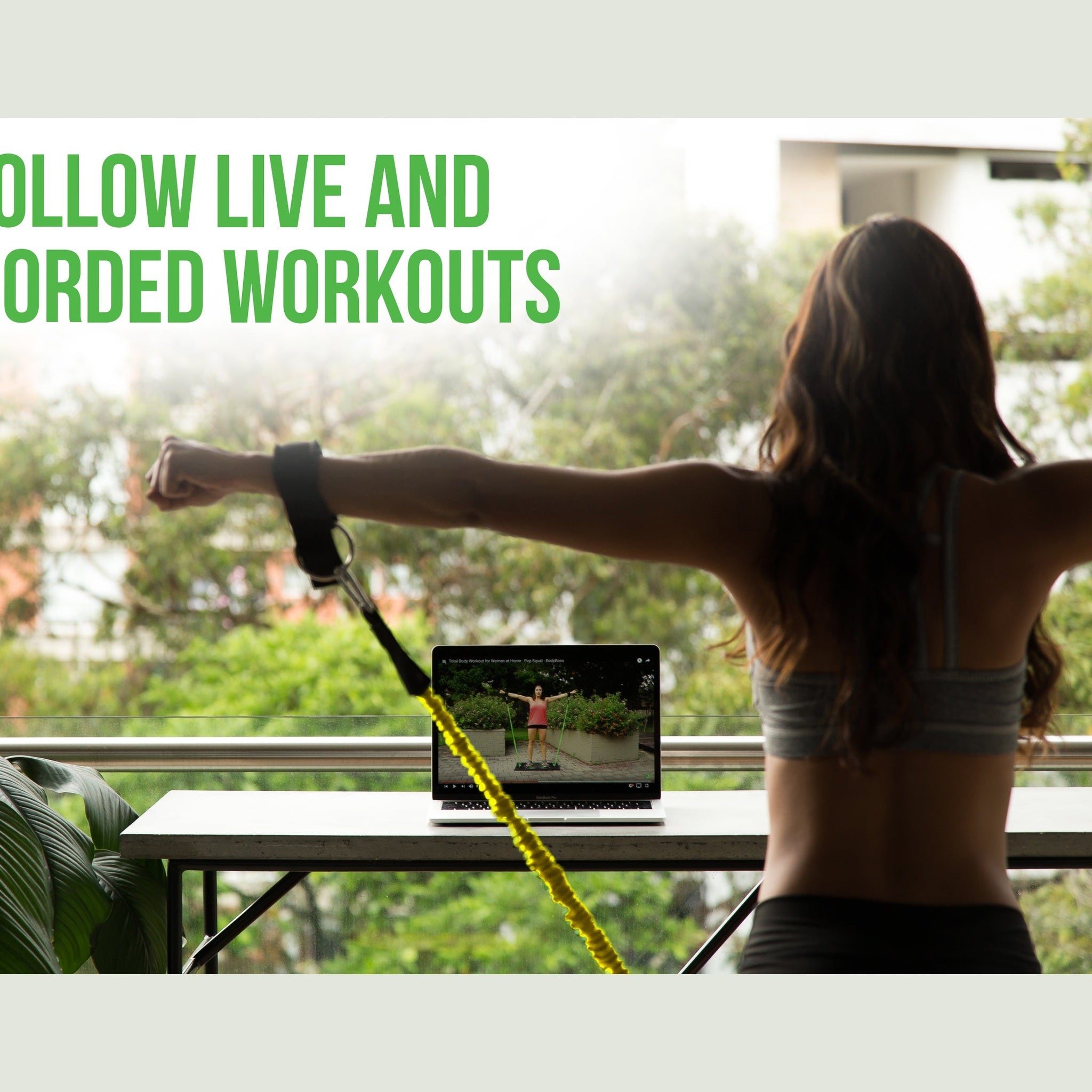 BodyBoss Home Gym 2.0 By 6Ave- Full Portable Gym Home Workout Bundle - PKG2-Yellow