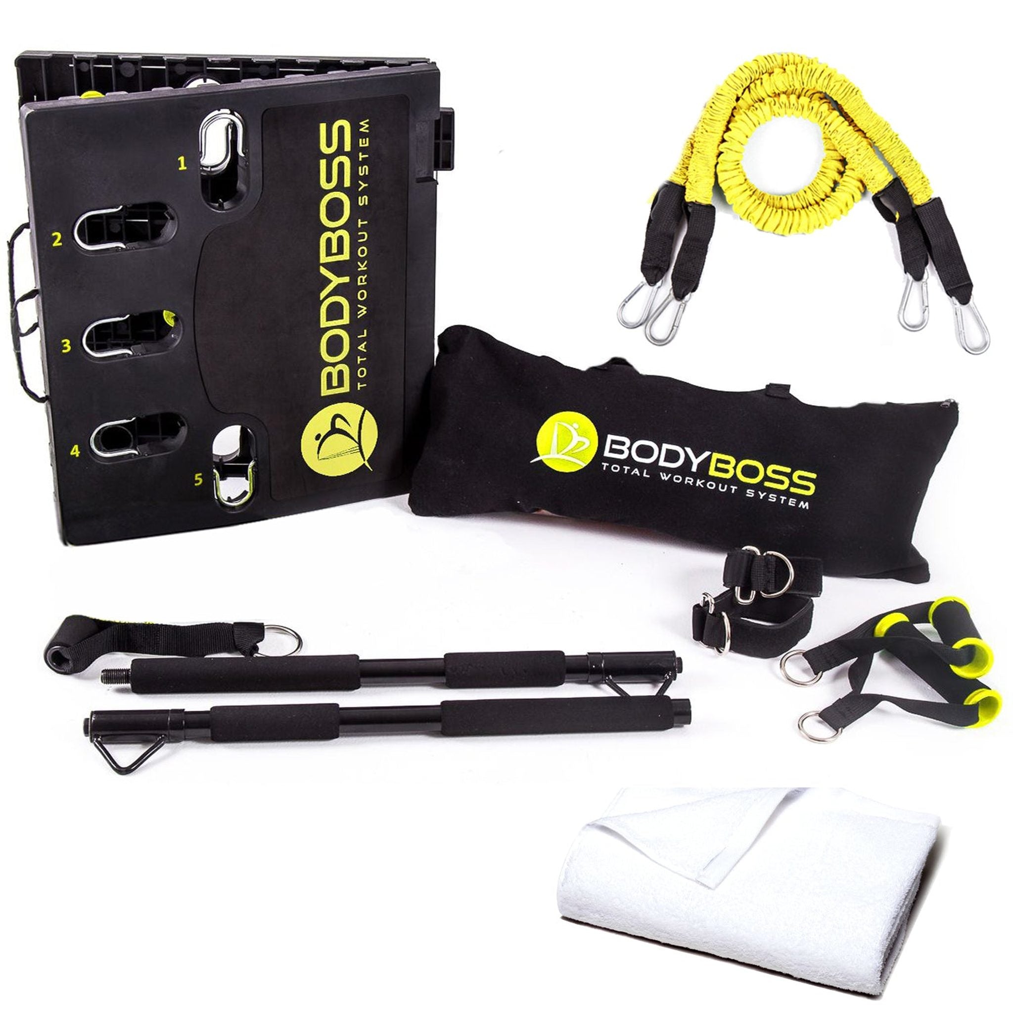 BodyBoss Home Gym 2.0 By 6Ave- Full Portable Gym Home Workout Bundle - PKG2-Yellow