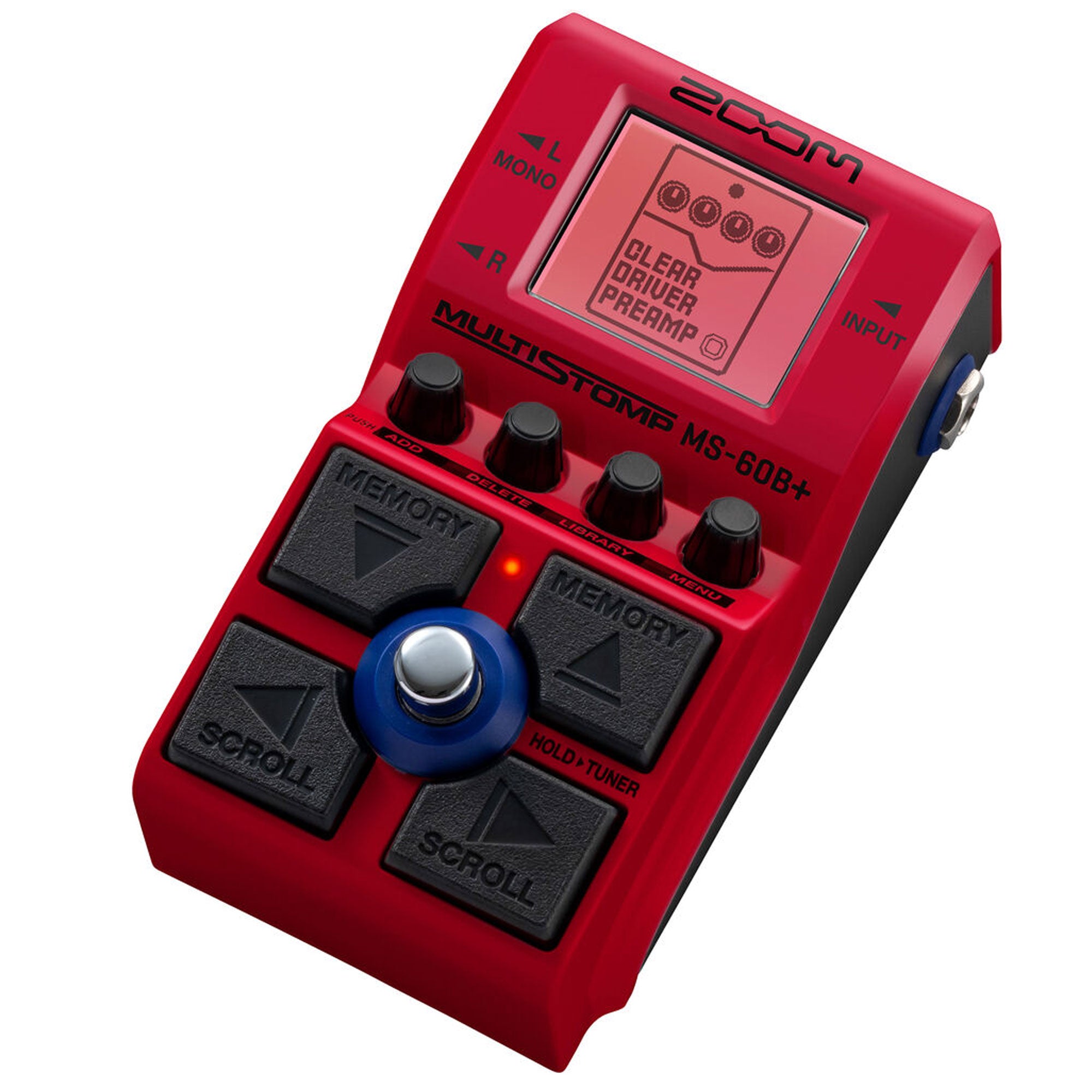 Zoom MS-60B+ MultiStomp Bass Effects Pedal with 95+ Effects Featuring Amp Models, Preamps, Chorus, Delays, Reverbs, Filters, Stereo Effects, Effect Chaining, Single Stompbox, Tuner, & Battery Powered