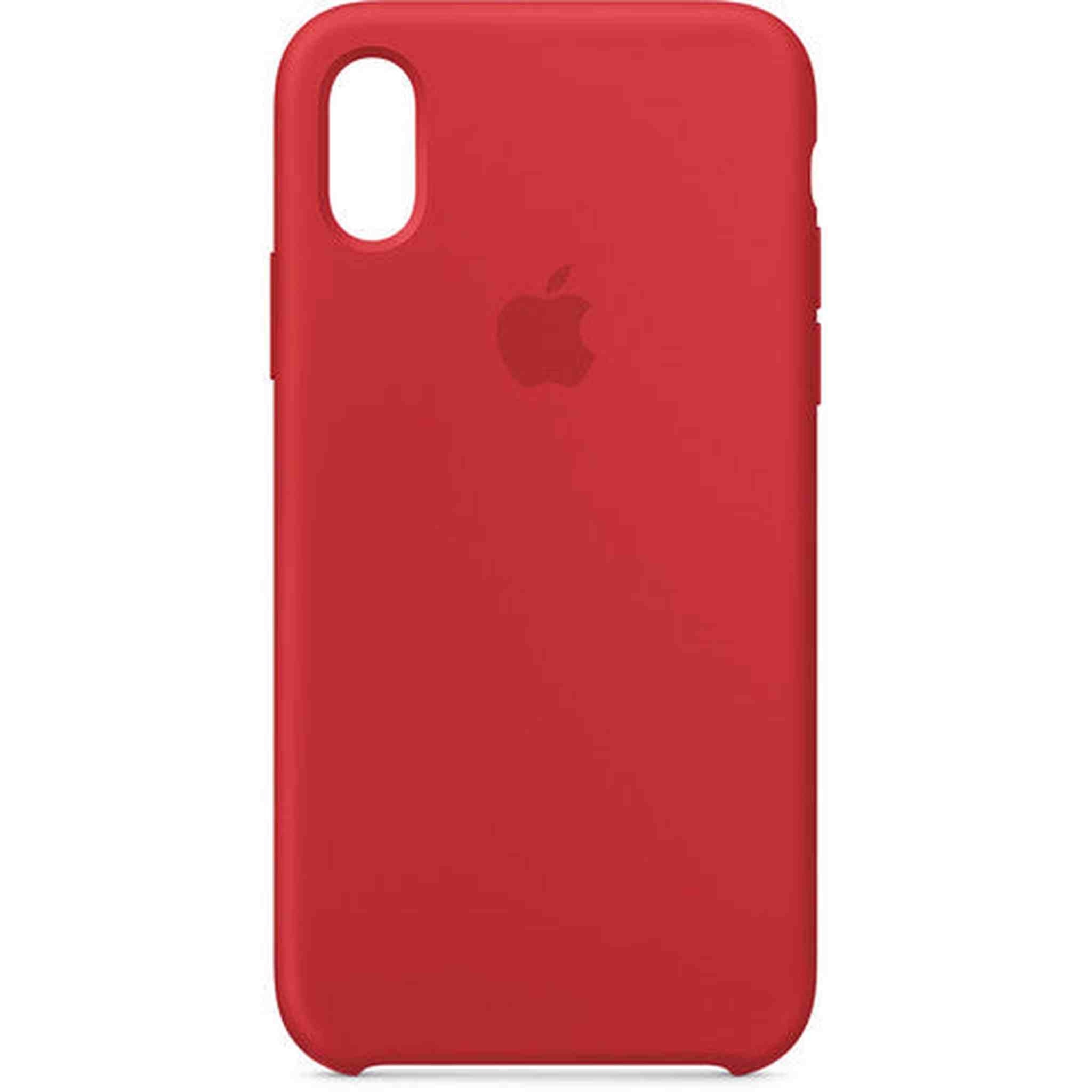 Apple Silicone Case for iPhone Xs - Red Apple