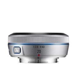 Samsung 20mm NX Pancake Lens for NX Series Cameras (Silver) (International Model) No Warranty