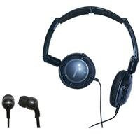 Soniq KABOOM! Headphone/Earphone Combo Pack, 18 Hz to 22 kHz Frequency Response, Black