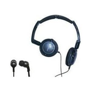Soniq KABOOM! Headphone/Earphone Combo Pack, 18 Hz to 22 kHz Frequency Response, Black