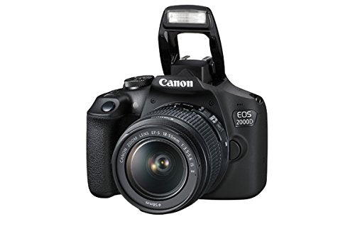 Canon EOS 2000D DSLR Camera & EF-S 18-55 mm f/3.5-5.6 IS II Lens: Black - Reader & Card Wallet - Hand Strap - 64GB - SOFT CASE