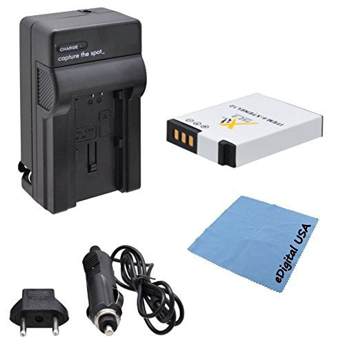 High Capacity Nikon EN-EL12 Battery Kit Includes: (1) Replacement ENEL12 Battery with Rapid Charger Kit: US/EU Adapter & Car Adapter for: Nikon Coolpix Digital SLR Cameras