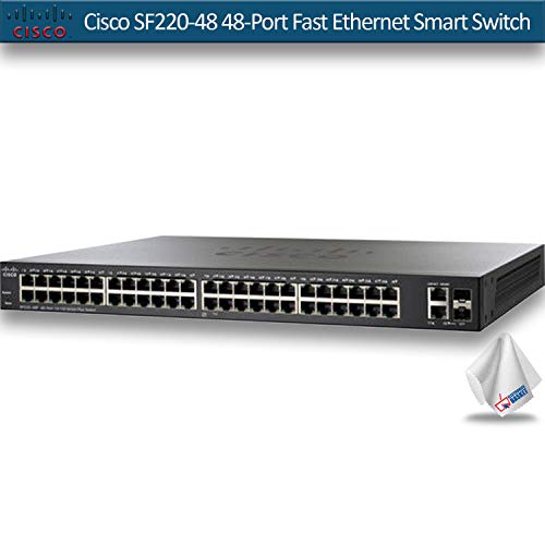 Cisco SF220-48 48-Port Fast Ethernet Smart Switch (SF220-48-K9-NA) Bundle