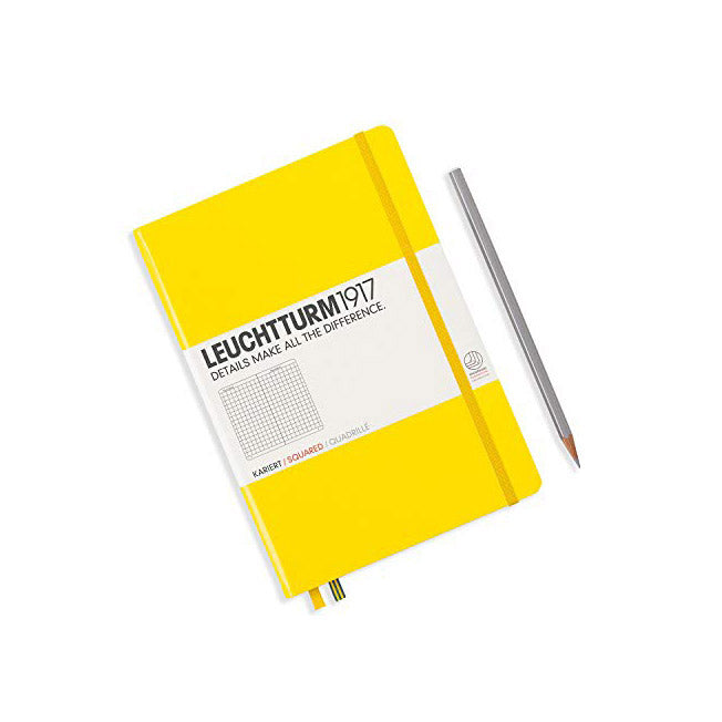 LEUCHTTURM1917 - Medium A5 Squared Hardcover Notebook (Lemon) - 251 Numbered Pages