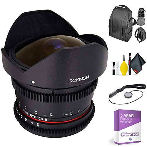 ROKINON 8MM T/3.8 CINE HD Sony inchE inch + Deluxe Lens Cleaning Kit Bundle