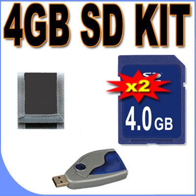 Two 4GB SD Secure Digital Memory Cards BigVALUEInc Accessory Saver Bundle + USB SD Card Reader + MORE for Digital Recorders