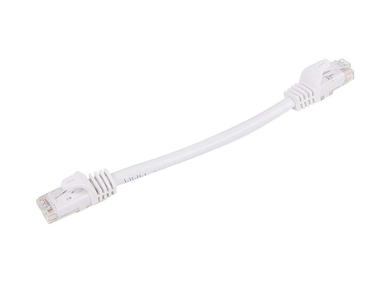 Monoprice Flexboot Cat5e Ethernet Patch Cable - Network Internet Cord - RJ45, Stranded, 350Mhz, UTP, Pure Bare Copper Wire, 24AWG, 0.5ft, White