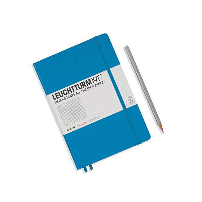 LEUCHTTURM1917 - Medium A5 Squared Hardcover Notebook (Azur) - 251 Numbered Pages