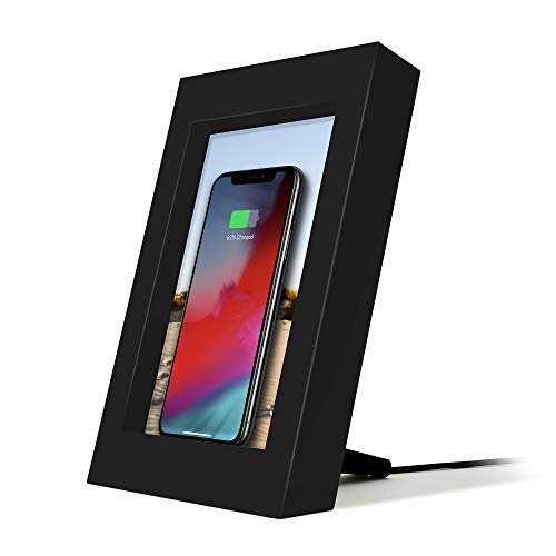 Twelve South PowerPic | Picture Frame Stand with Integrated 10W Qi Charger for iPhone/Wireless Charging Smart Phones (Black)