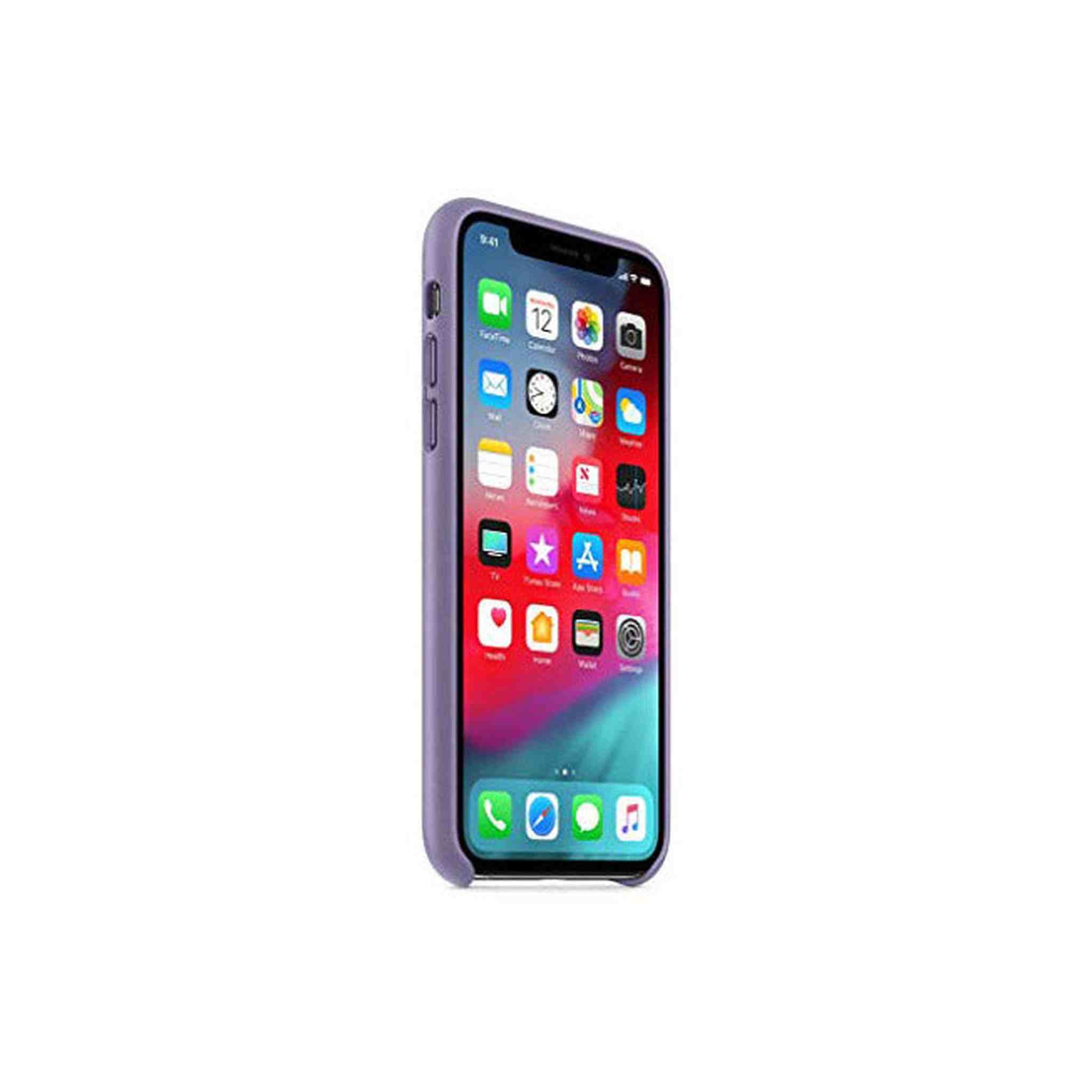 Apple Leather Case for iPhone Xs - Lilac Apple