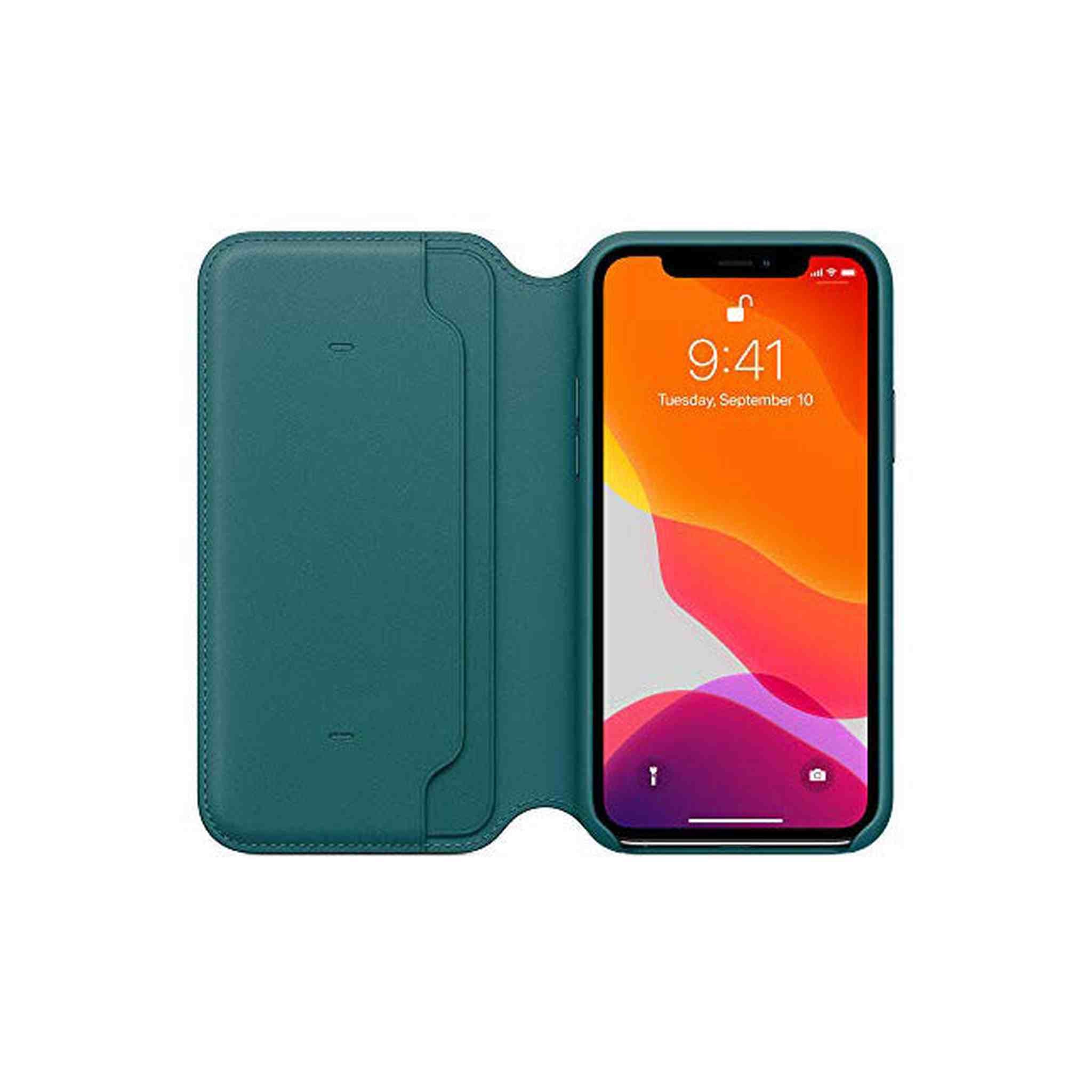 Apple Leather Folio for iPhone 11 Pro - Peacock Apple