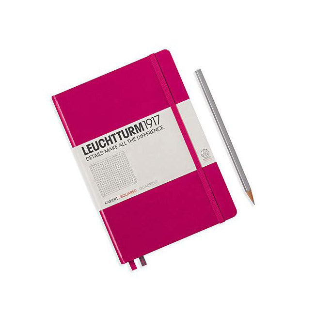 LEUCHTTURM1917 - Medium A5 Squared Hardcover Notebook (Berry) - 251 Numbered Pages