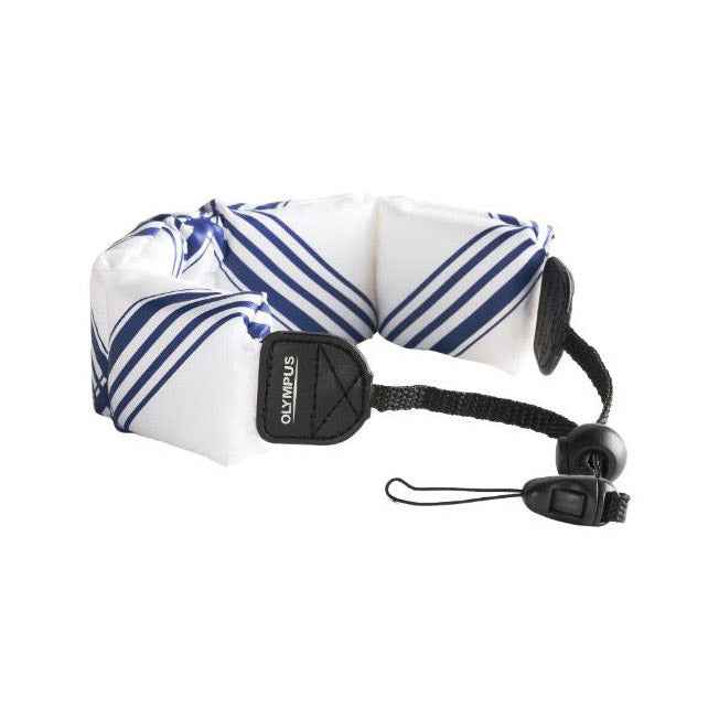 Olympus Fashion Float Strap for Camera (White with Blue)