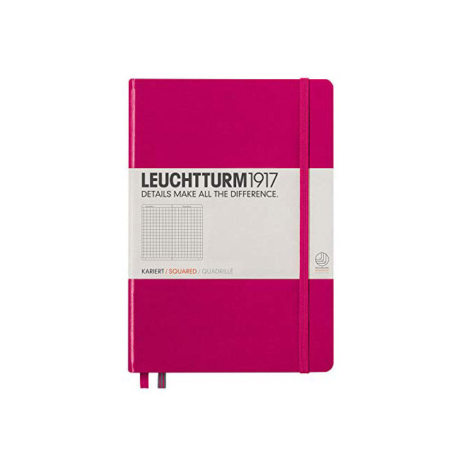 LEUCHTTURM1917 - Medium A5 Squared Hardcover Notebook (Berry) - 251 Numbered Pages