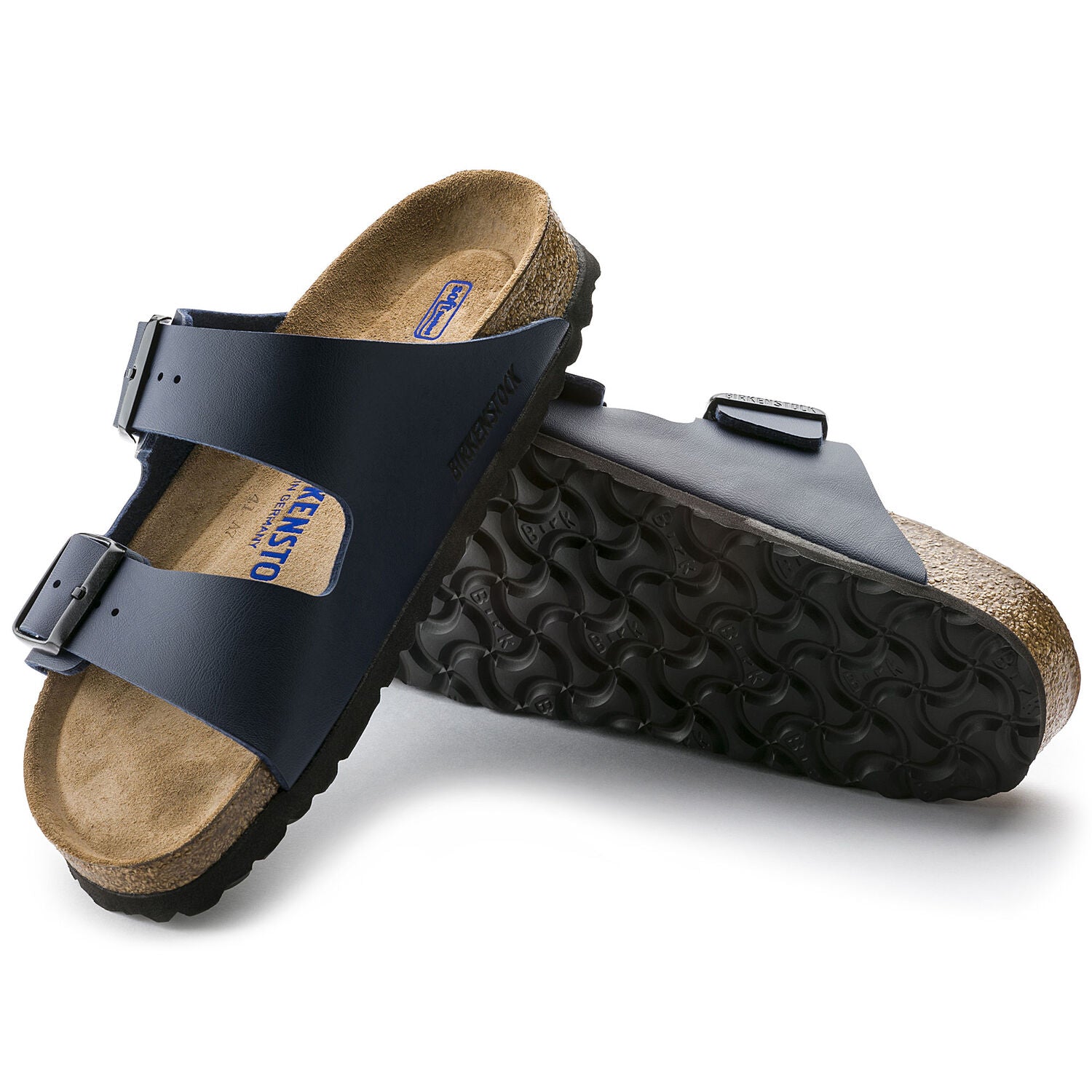 BIRKENSTOCK Unisex Arizona Leather Sandal, Blue Birko-Flor, 37 N EU