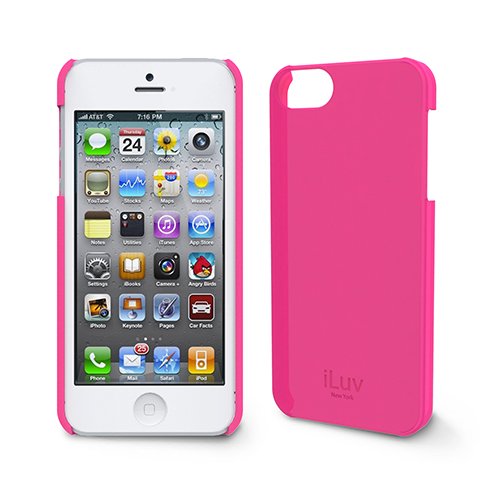 iLuv ICA7H305PNK Overlay Translucent Hardshell Case for Apple iPhone 5 and iPhone 5S - 1 Pack - Retail Packaging - Pink