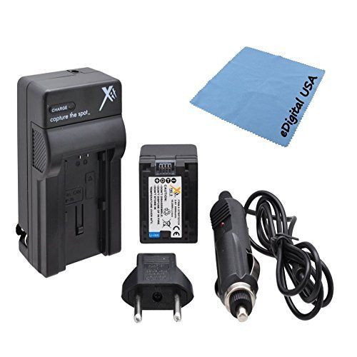 High Capacity Canon BP-727 Battery Kit Includes: (1) BP727 Replacement Batteries with Rapid Charger Kit: EU/US Adapter &