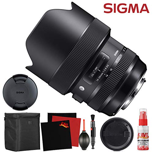 Sigma 14-24mm f/2.8 DG HSM Art Lens for Nikon F (212955) and Cleaning Accessories Bundle