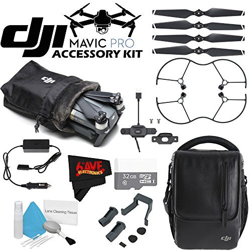 DJI Shoulder Bag for Mavic Pro + DJI Car Charger for Mavic Pro + Landing Gear Kit - Leg Extensions for DJI Mavic Bundle