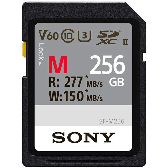 Sony M Series SDXC UHS-II Card 256GB, V60, CL10, U3, Max R277MB/S, W150MB/S (SF-M256/T2)