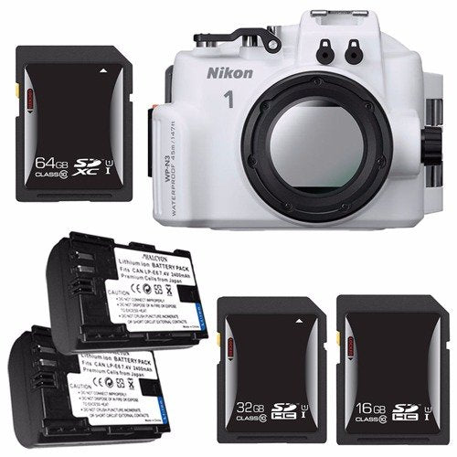 Nikon WP-N3 Waterproof Housing for Nikon 1 J4 or S2 Camera and NIKKOR 11-27.5mm or 10-30mm Lens + EN-EL22 Battery + 16GB SDHC Card + 32GB SDHC Card +