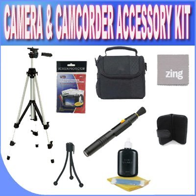 SLR Deluxe Soft Medium Camera and Video Bag + Full Size Tripod + LCD screen Protectors + Table Size Tripod + Memory Card Wallet Camera/Video Cleaning Accessory Kit!!!