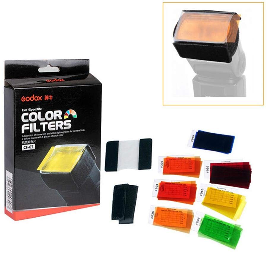 Godox CF-07 7 Color Universal Speedlite Filters Kit For Flash Photography
